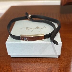 Thierry Mugler Black Bracelet with Silver Detail